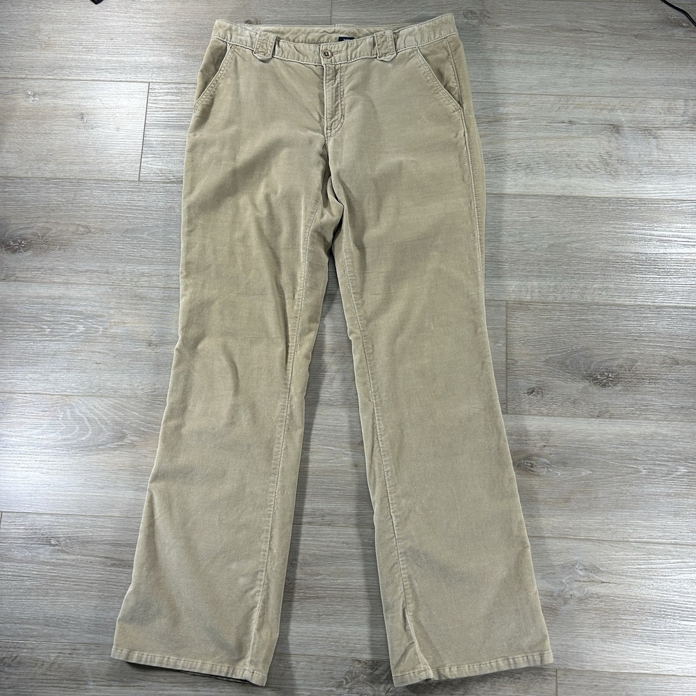 GAP 10R‎ Beige Low Rise Boot Cut Velvet Pants Stretch Women's Y2K***